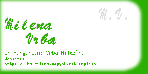 milena vrba business card